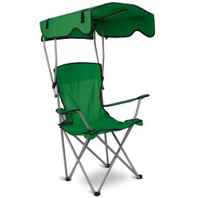 Foldable Beach Canopy Chair Sun Protection Camping Lawn Canopy Chair 330LBS Load (Color: Green)