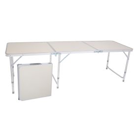 US Stock Home Use Aluminum Alloy Portable Folding Table White Outdoor Picnic (size: 180 x 60 x 70cm)