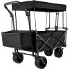 VEVOR Extra Large Collapsible Garden Cart with Removable Canopy Folding Wagon