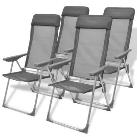 Camping Chairs Aluminum 22 x 23. 6 x 44.1 (QTY: 4, Color: Gray)
