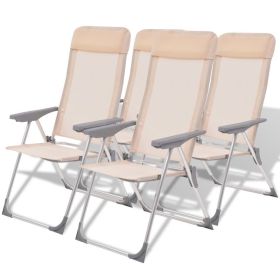 Camping Chairs Aluminum 22 x 23. 6 x 44.1 (QTY: 4, Color: CREAM)