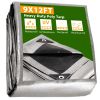 Heavy Duty Poly Tarp with Silver and Black Sides