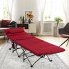 Travel Folding Retractable Camping Cot with Mattress and Carry Bag