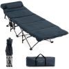 Travel Folding Retractable Camping Cot with Mattress and Carry Bag