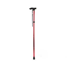 AntiSlip Adjustable Folding Travel Hiking Walking Stick (Color: Red)