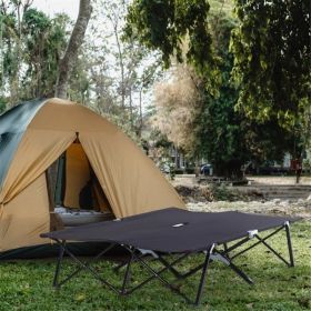 Folding Camping Chairs Camping Cot (Color: Black)