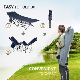 Folding Camping Chairs Camping Cot (Color: Light Blue)