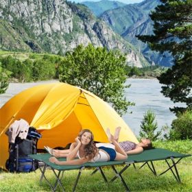 Folding Camping Chairs Camping Cot (Color: Green)