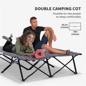 Folding Camping Chairs Camping Cot (Color: Gray)