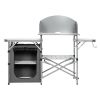 A Foldable Outdoor BBQ Portable Grilling Table with Windscreen Bag