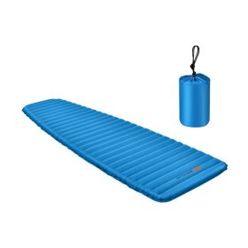 3-Inch Thick Inflatable Waterproof Sleeping Pad for Camping (Color: Blue)