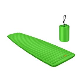 3-Inch Thick Inflatable Waterproof Sleeping Pad for Camping (Color: Green)