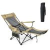 The Camping Lounge Chair with A Detachable Footrest Adjustable Backrest