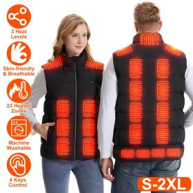Heated Vest with 23 Heating Zones and 3 Heat Levels for Winter Sports (size: XL)