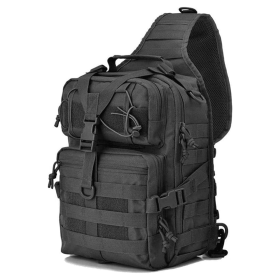Medium Sling Shoulder Bag for Outdoor Daypack and Backpacking - 5L Capacity (Color: Black)
