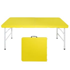 Portable Folding Table for Indoor and Outdoor Use - 135KG Capacity (Color: Yellow)