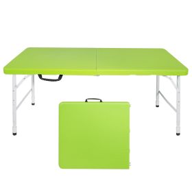 Portable Folding Table for Indoor and Outdoor Use - 135KG Capacity (Color: Green)