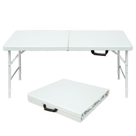 Portable Folding Table for Indoor and Outdoor Use - 135KG Capacity (Color: White)