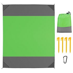 108x96.46in Sand Proof Picnic Blanket Water Resistant Foldable Camping Mat (Color: Green, size: L)