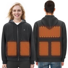 VEVOR Heated Hoodie Sweatshirt Unisex with Battery for Men and Women (size: L, Hoodie: Zip-Up)