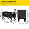 Collapsible Wagon Cart Folding Wagon Cart 176 lbs Load Beach Wagon OverSized