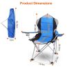 Foldable Camping Chair Heavy Duty Steel Lawn Chair Padded Seat Arm Back