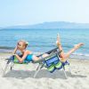 Reclining Backpack Beach Chair with Pillow - 4-Pack Set