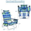 Reclining Backpack Beach Chair with Pillow - 4-Pack Set