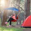 Foldable Beach Chair with Detachable Umbrella Armrest Adjustable Canopy Stool