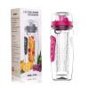 Fruit Infuser Water Bottle 32OZ Juice Shaker Sport with Flip Top Lid