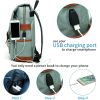 1pc Vintage Nylon Laptop Backpack with USB Charging Port