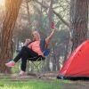 Foldable Camping Chair Heavy Duty Steel Lawn Chair Padded Seat Arm Back
