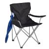 Foldable Beach Chair with Detachable Umbrella Armrest Adjustable Canopy Stool