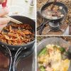 Outdoor portable 2-3 person camping stove cover pot picnic cooker non stick