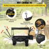 VEVOR Extra Large Collapsible Garden Cart with Removable Canopy Folding Wagon