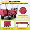 VEVOR Extra Large Collapsible Garden Cart with Removable Canopy Folding Wagon