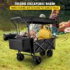 VEVOR Extra Large Collapsible Garden Cart with Removable Canopy Folding Wagon