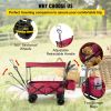 VEVOR Extra Large Collapsible Garden Cart with Removable Canopy Folding Wagon