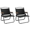 Camping Chairs 2 pcs 21.3 x 16.9 x 23.2 Inches Oxford Fabric