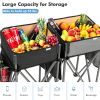 Folding Camping Tables with Large Storage Sink, 2 Pieces 