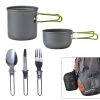 Camping Cookware Mess Kit with Lightweight Aluminum Pot and Utensils