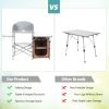 A Foldable Outdoor BBQ Portable Grilling Table with Windscreen Bag