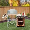 A Foldable Outdoor BBQ Portable Grilling Table with Windscreen Bag