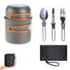 Camping Cookware Mess Kit with Lightweight Aluminum Pot and Utensils