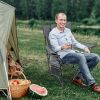 The Camping Lounge Chair with A Detachable Footrest Adjustable Backrest