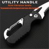 Serrated Pocket Knife Hook Blade Utility Knife Folding Camping Knife Parcel