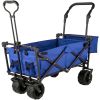 VEVOR Extra Large Collapsible Garden Cart with Removable Canopy Folding Wagon