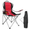 Foldable Camping Chair Heavy Duty Steel Lawn Chair Padded Seat Arm Back