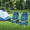 Reclining Backpack Beach Chair with Pillow - 4-Pack Set