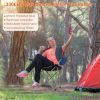 Foldable Camping Chair Heavy Duty Steel Lawn Chair Padded Seat Arm Back